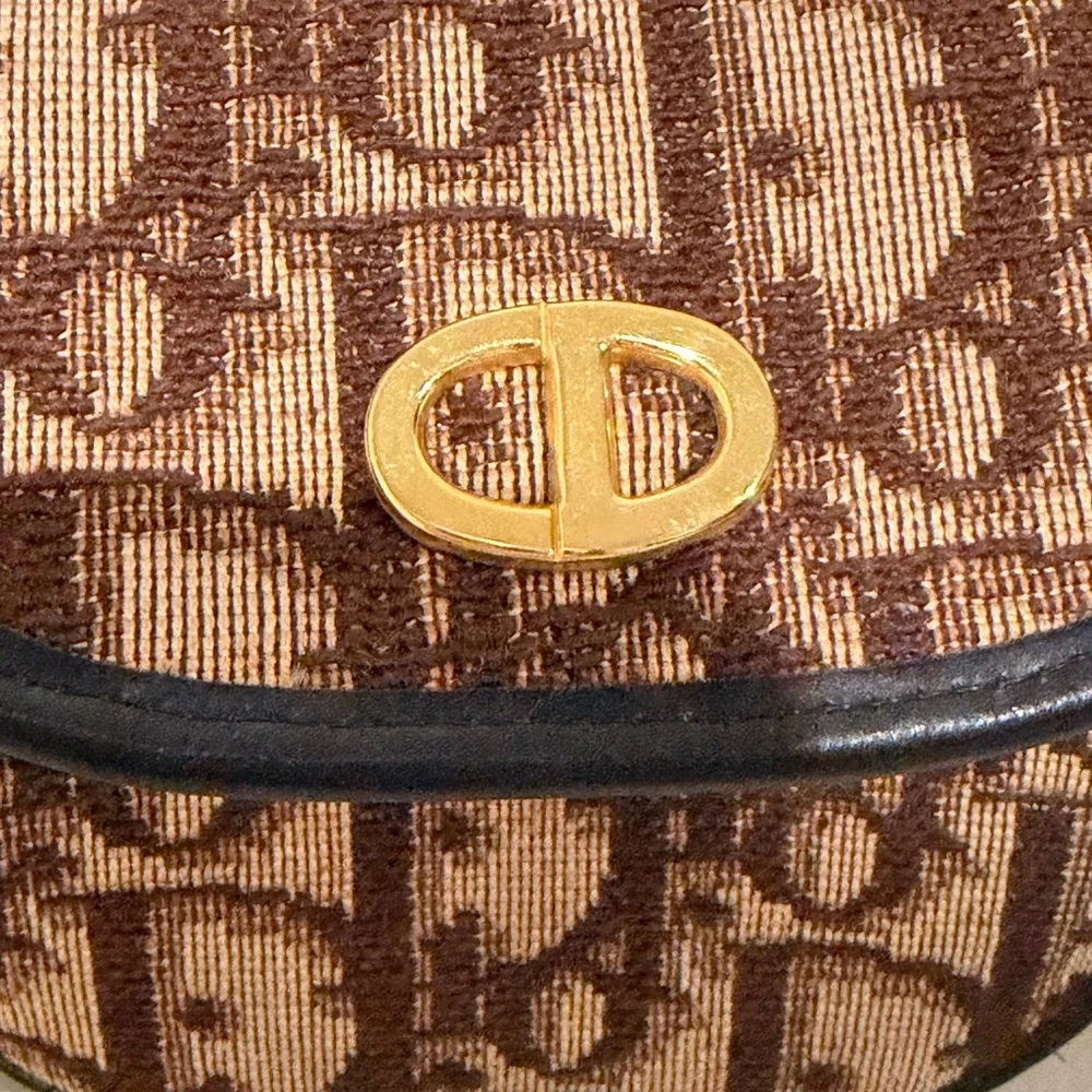 Authentic Christian Dior Brown and Black Coin Purse Good Condition